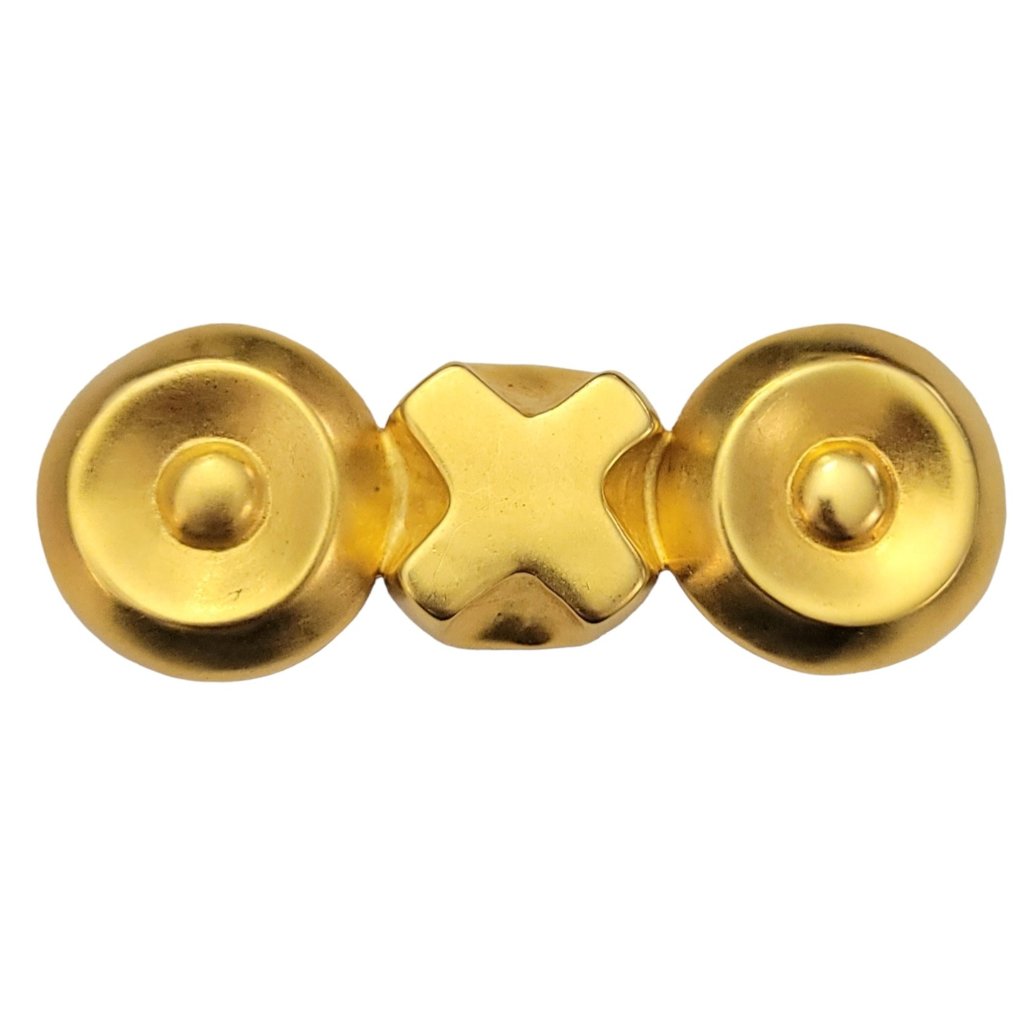 Robert Lee Morris Gold Tone Abstract Modern Oxo Bar Brooch Signed K586 270$